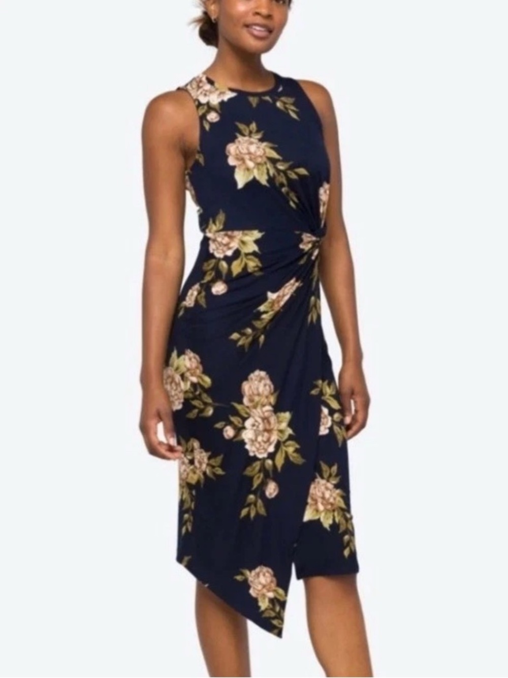 Nine Britton Abigail Brushed Knit Fitted Midi Dress Size XL